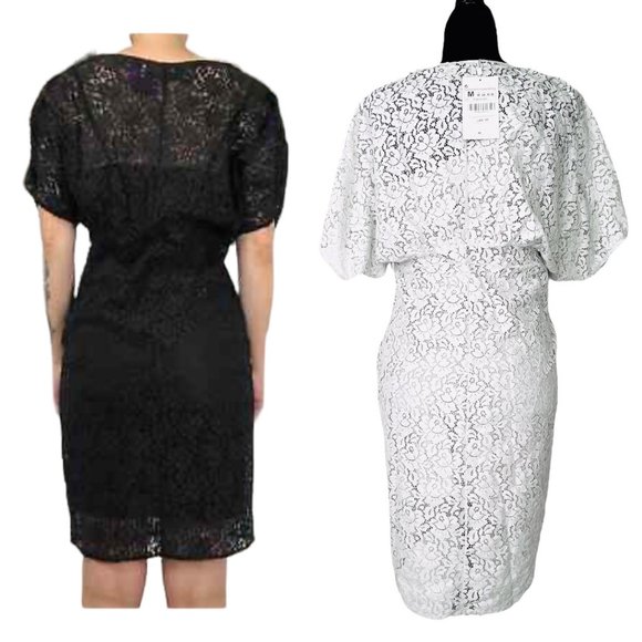 Zara Collection Dress Light Gray All Lace Wedding Guest Party  Size Medium - Picture 4 of 14